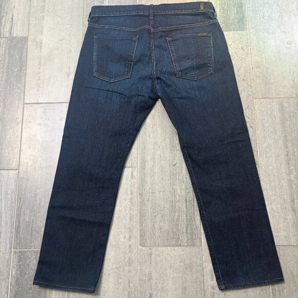 7 For All Mankind Men’s Luxe Performance The Straight Jeans Dark Wash Size 36x30 - Picture 5 of 8